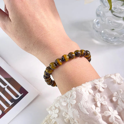 Natural Stone Pink Zebra Beaded Bracelet 6/8mm Dalmatian Jasper Rhodochrosite Agate Bracelet Gemstone Beads Bracelet