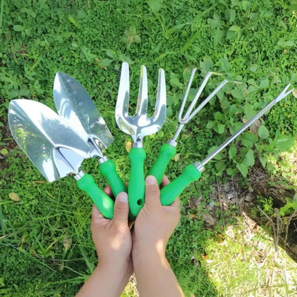 Non-slip Handle Garden Tools Stainless Steel Gardening Tool Set with Non-slip Handle Fashion Storage Tote Home Supplies