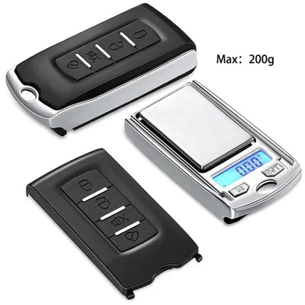 Car Key Shape Mini Digital Pocket Scale 0.01g Precision 100g/200g Portable Electronic Gram Scale LCD