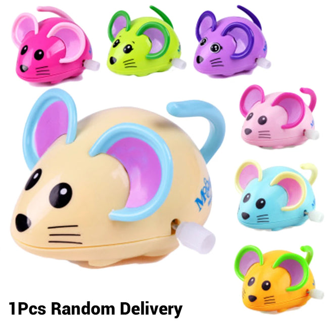 1 pc Cartoon Rat Wind Up Toy Adult Running Chain Clockwork Small Toys First Lovely Rat Mouse Educational Toy Gift
