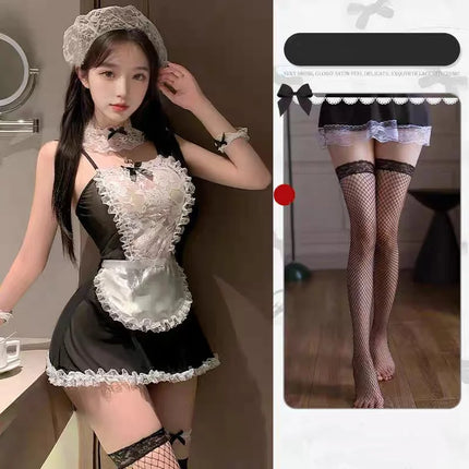 Maid Costume Lace Uniform Women Role Play Cosplay Halloween Party Stage Performance Festival Set