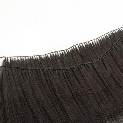 Feather Hair Bundles Extensions Natural Fish Line Human Hair Non-Remy Invisible Micro rings Hair Extension Weft 100 strands