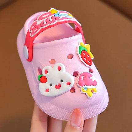 Summer Kids Sandals Hole Children's Shoes Slippers Soft Anti-Skid Cartoon DIY Design Hole Baby Shoes Sandy Beach For Boys Girls