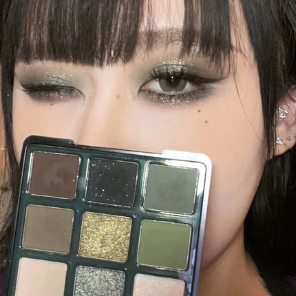 DIKALU Dark Witch ~ Paris Garden Nine Color Eyeshadow Hray Retro French Black Green Contrast Olive Green Small Smoke