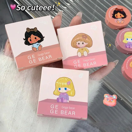 Cushion Blush Blendable Shade with Powder Puff Whitening without Sticking Long Lasting Gege Bear Makeup Blusher