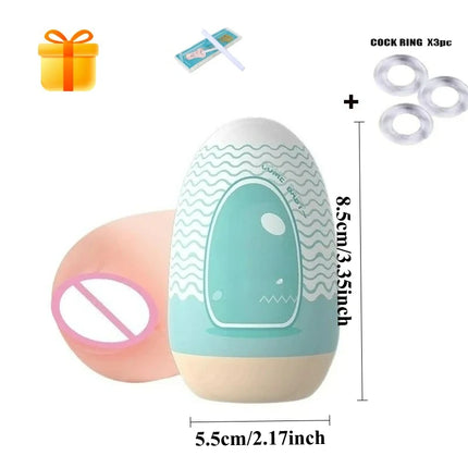Masturbator Cup Real Egg Portable Stimulating Penis Massager Trainer Pocket Pussy Blowjob Adult Sex Toy Vaginal Anal for Male 18
