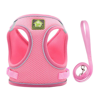 Dog Harness Pet Leash Vest-style Cat Breathable Adjustable Rope Reflective Pet Supplies Small Medium Dog Walking Harness Lead