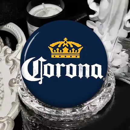 Corona Extra Beer Cartoon Brooches Anime Badge Round Handmade Brooch Lapel Pins Jewelry For Backpack Clothes Gifts