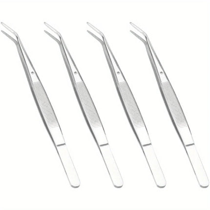 4PCS Tweezers Stainless Steel Curved Tip Arc Sewing Machine Tweezer Kit Suitable for Model Making Craft Jewelry and Nail Art