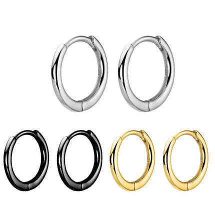 1 pair Women/Man Stainless Steel Small Hoops Earring Piercing Ear Cartilage Tragus Simple Thin Circle Anti-allergic Ear Buckle