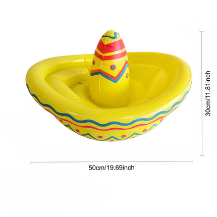 PVC Inflatable Wide Brimmed Hat Ice Bucket Retro Swimming Pool Floating Chilled Beverage Inflatable Bucket Outdoor Water