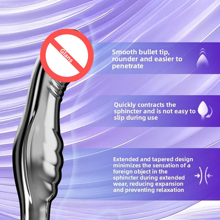 Metal Anal Plug Metal Dildo Butt Plug G-spot and P spot Stimulating Prostate Massager Adult Masturbation Anal Toys