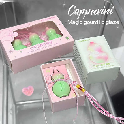Cute Zucchini Jelly Lip Gloss Mirror Watery Gloss Liquid Lipstick Hydrating Lasting Moisturizing Tender Pink Student Lips Makeup