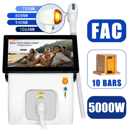 FAC 4Wavelength Diode Laser Hair Removal Semiconductor water-cooled and air-cooled Painless Permanent Epilation Full Body Beauty