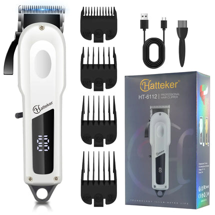 Professional Hair Clipper Ceramic Blade Male Hair Trimmer LED Display Haircut Machine USB Charging