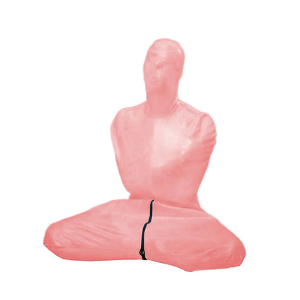 Unisex Fetish Shiny PVC Leather Bodysuit, Mummy Costumes, Sleeping Bag, Sexy Catsuit, Fron Zipper with Crotch, Halloween Cosplay