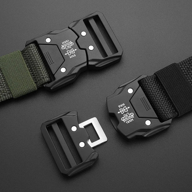 Genuine Tactical Belt Black Quick Release Outdoor Men's Belt Buckle Quick Release Elastic Belt Sport Nylon Braided Belts for Men