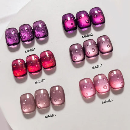 Grape Purple Cat Magnetic Gel Nail Polish Jelly Glass Beads Effect Magnetic Semi Permanent Soak Off UV Gel Varnish Nail Supplies