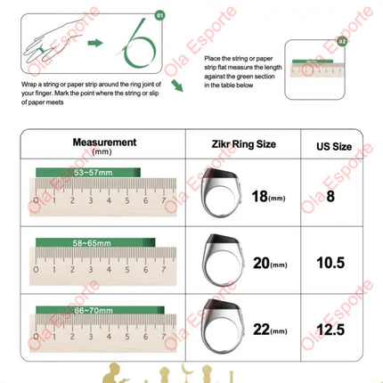 Qibla Smart Tasbih Tally Counter for Muslims Zikr Ring Digital Tasbeeh 5 Prayer Time Vibration Reminder Waterproof Qibla Subhah