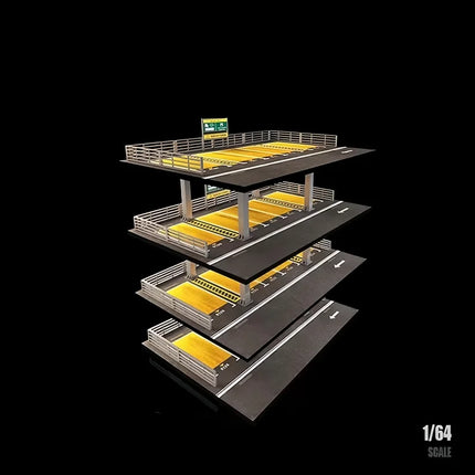 TimeMicro&MoreArt 1:64 Japanese three-storey parking building garage storage display scene - stock - fast delivery