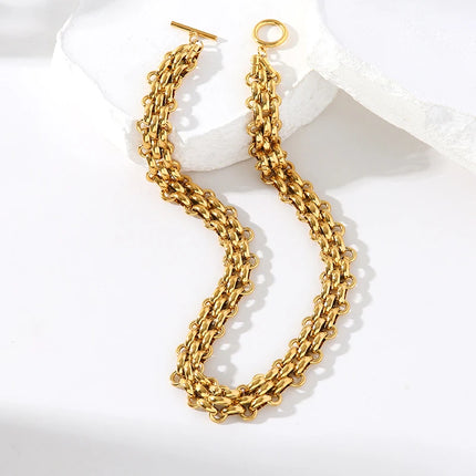 EILIECK 316L Stainless Steel Silver Color Cuban Chain Statement Necklace Bracelet Set Charm Fashion Women Waterproof Jewelry Set