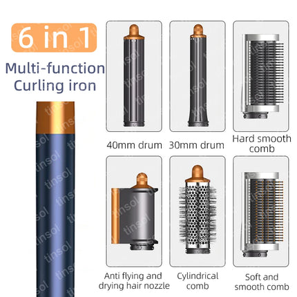 7-in-1 Multi-Function Hair Dryer & Styling Tool Curling Iron Hot Air Curling Brush Curling Barrel Professional Straightener