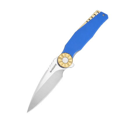 SHOOZIZ KILA Folding Knives - EDC Pocket Knife For Man, Aluminum Bolster, G10 with Clip for Camping, 3.15" DC53 Steel, PVD/Satin