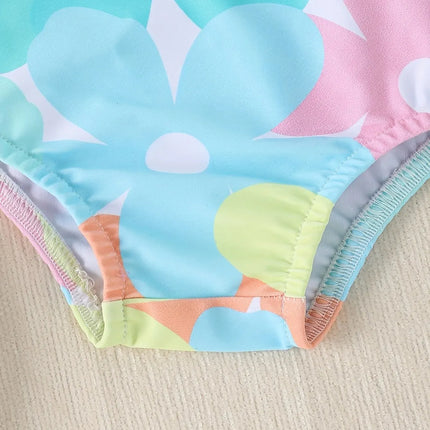 Summer Cute Baby Girls One-Piece Swimsuit With 2-Piece Swimming Pool One-piece Swimsuit For Newborn Girls