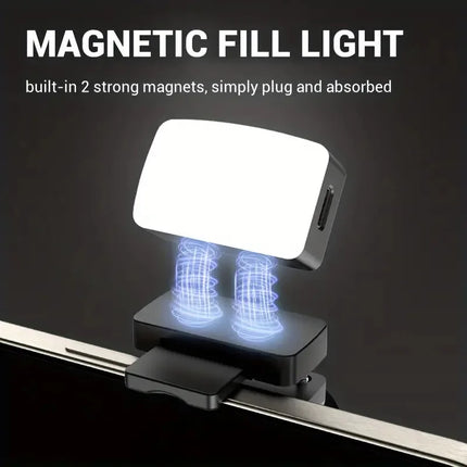 Mini Magnetic LED Selfie Light for IPhone Samsung IPad Mobile Phone Clip Ring Flash Fill Video Photo Ringlight Photography Lamp