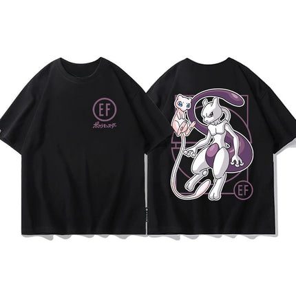 2026 Summer Pokemon Charizard Evolution Double Sided Print T-Shirt 100% Cotton Oversized Couple & Family Tee for Travel & Sports