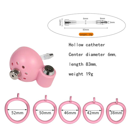Male Chastity Cage Reusable Hollow Catheter with Concealed Lock Comfortable Cock Ring Device Invisible Wear Urethral Plug