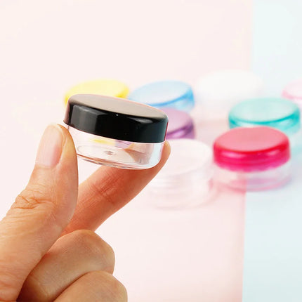 70/105pcs 3ml Empty Plastic Cosmetic Makeup Jar Pots 3g Transparent Sample Bottles Eyeshadow Cream Lip Balm Container with Cap