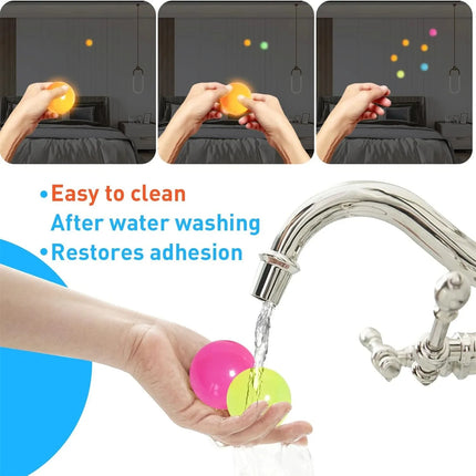 1/5/6Pcs Glow in The Dark Sticky Balls Squishy Stress Relief Toys Fun Fidget Toys Sensory Decompression Toys for Kids & Adults
