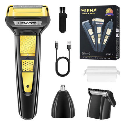 HIENA 3 In 1 Hair Clipper Portable Cordless Hair Beard Shavers For Men Electric Nose Hair Beard Shaving Razor Set Hair Cutters
