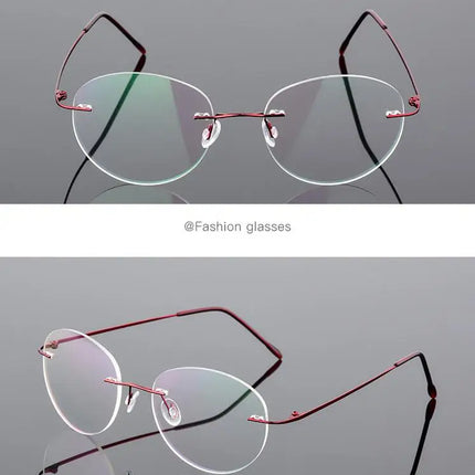 Framless Round Myopia Glasses Finished Women Men Ultra-light Rimless Shortsighted Prescription Eyeglasses 0 -0.5 -0.75 To -6.0