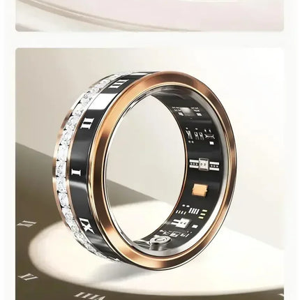 Diamond Smart Ring for Men Women Heart Rate Blood Oxygen Sleep monitoring IP68 Waterproof Sport Modes Ring For Android IOS