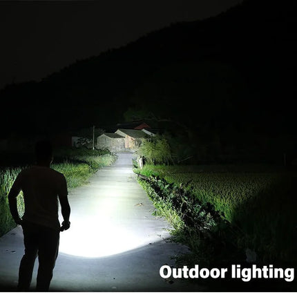 Rechargeable Zoom LED Flashlight Handheld Torch with 3 Modes Waterproof High Power Light Hand Lamp For Working Outdoor Camping