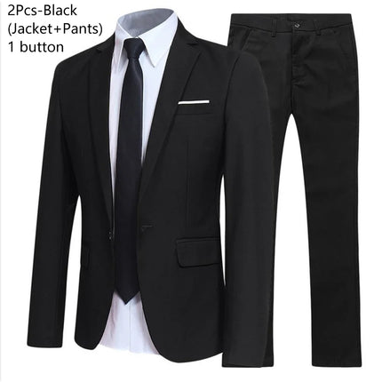 Suits For Men Wedding 2 Pieces Set Elegant Jackets Pants  Blazers Slim Fit Formal Outfit Fashion Business Classic 2025 Costume