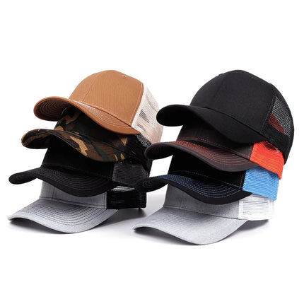 Customized Logo Color Matching Breathable Mesh Baseball Cap Spring and Summer Sunshade Men and Women Adjustable Truck Driver Hat