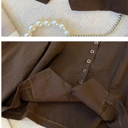 Elegant Long Sleeve Shirt Large Size Women's Early Autumn plus Size French Chic Square Collar Slimming Belly Covering Top