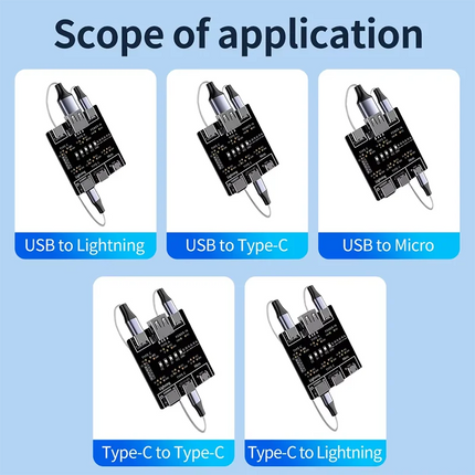 DT3 Data Cable Detection Board Type-C Micro USB C Cable Tester Short Circuit On Off Switching Diagnose Tool for iOS Android