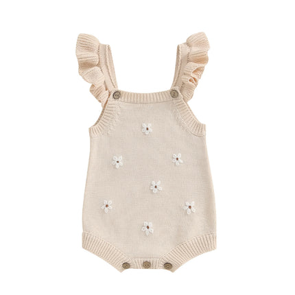 Citgeett Summer Infant Baby Girl Sleeveless Bodysuit Floral Embroidery Jumpsuit Cute Clothes