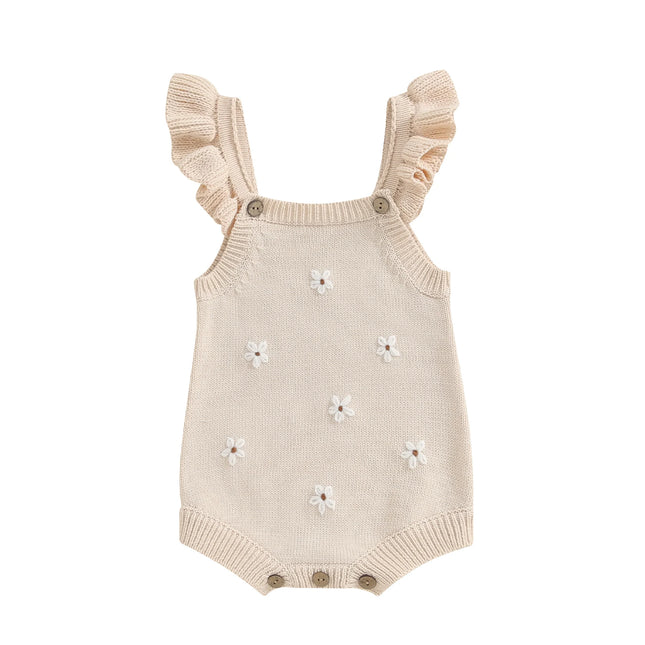 Citgeett Summer Infant Baby Girl Sleeveless Bodysuit Floral Embroidery Jumpsuit Cute Clothes