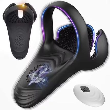 Penis Cock Ring Vibrator for Men Wireless Testicle Stimulator Male Remote Control Glans Massager Masturbator Sex Toy for Men 18+