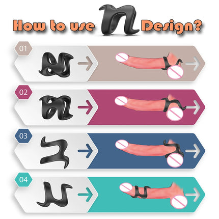 Penis Ring Silicone Cock Rings Delay Ejaculation Scrotal Binding Ball Stretcher Erection Enhancing Lock Cockring Sex Toy for Men