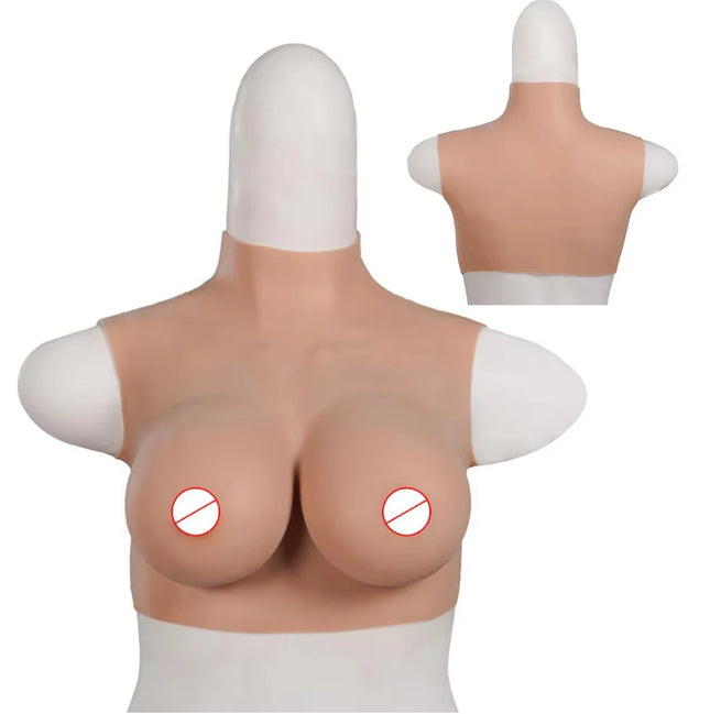 Artificial Silicone Fake Breast Boobs Forms Crossdresser for Female Women Crossdressing Cosplay Real Feeling Soft Neck Big Cup