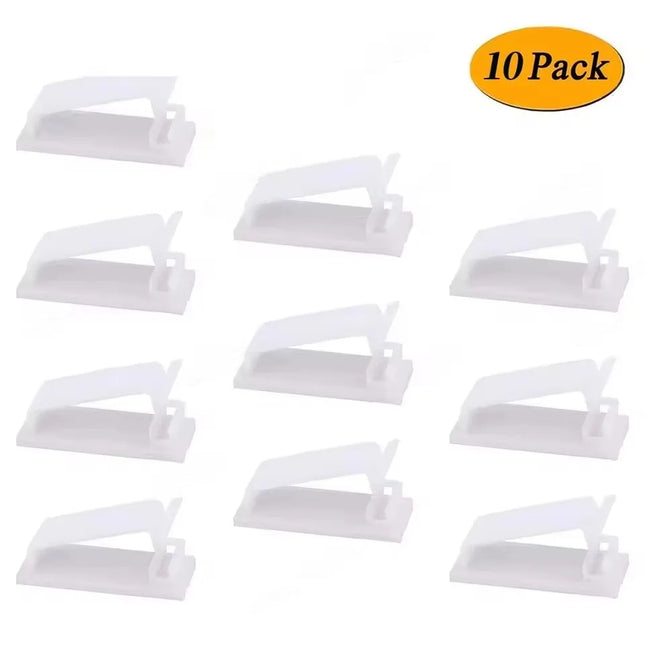 10pcs Self-Adhesive Cable Organizer Car USB Data Cable Clamp Clips Holder Decorative Cord Winder Manager for Cable Management