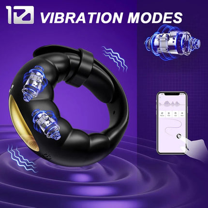 Adjustable Buckle Penis Ring APP Control Vibrating Cock Ring for Men Ejaculation Delay Chastity Cage Adult Sex Toy for Men
