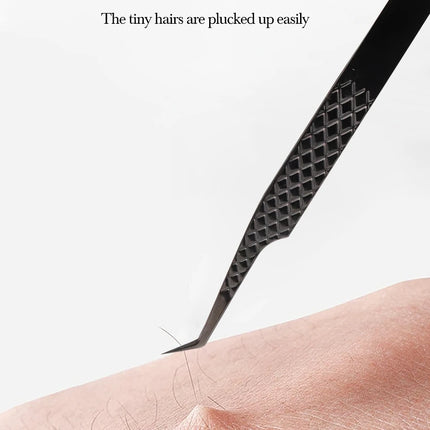 NEW 1pc Anti-static Right Angled & Curved Tweezers for Eyelash Extensions & Eyebrow Isolation Nano Precise Lash Tweezers Tool