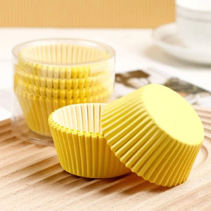 100pcs Disposable Muffin Cups Egg Tart Molds Heat Resistant Cupcake Cups Thickened Paper Cupcake Liners Tart Molds Baking Tools